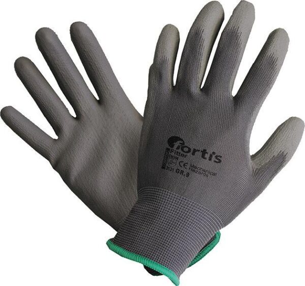 1613450 handschuh fitter pu nylon gr 9 grau fortis