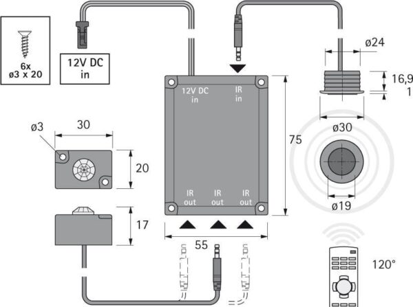 2283490 ir repeater plus sender 1 8m klinkenstecker