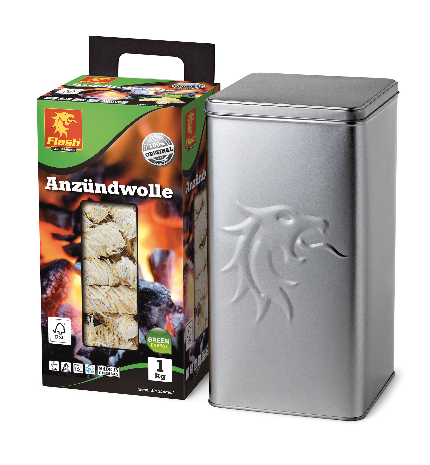 2346012 dose mit anzuendwolle 1 kg