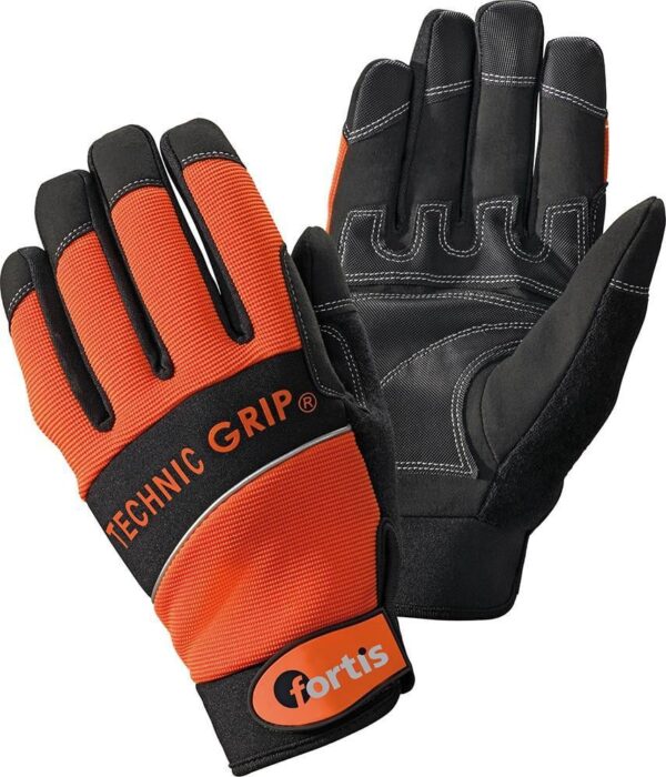 1688946 handschuh technicgrip orange schwarz fortis