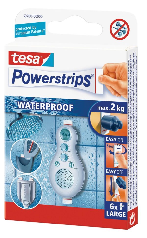 1739596 tesa powerstrips waterproof large