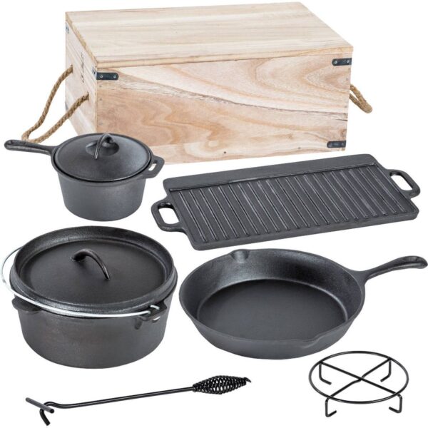 2103257 dutch oven set 7 teilig gusseisen