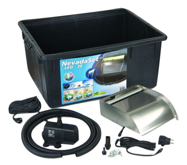 2111743 wasserfall set nevada led becken und pumpe