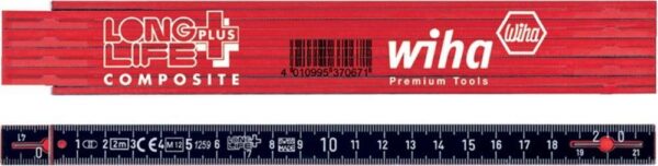 2297711 gliedermassstab 2m rot schwarz wiha