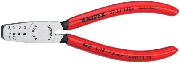 Aderendhülsenzange mit Kunststoffgriffen mm 0,25-2,5qmm KNIPEX