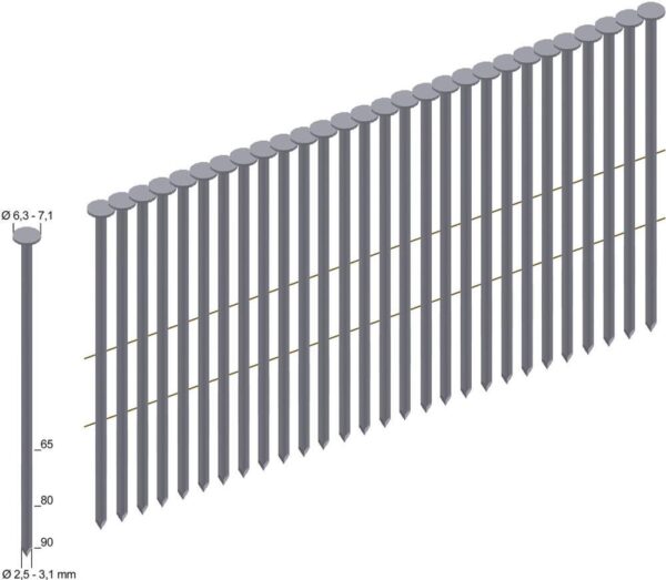 Coilnägel, 7200 Stk. CNW25/65BK Prebena