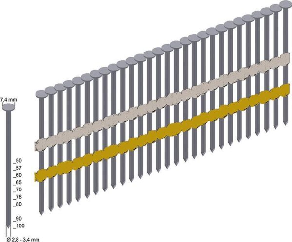 Rundkopfnägel, 3000 Stk. RK31/80BK Prebena