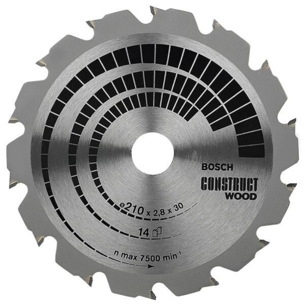 Kreissägeblatt 210x30 14FWF construct SB2,8