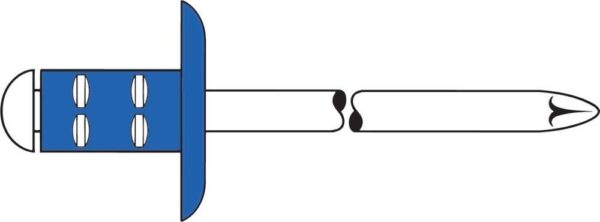 Mehrbereichs-Blindniet Stahl/Stahl4 x13mm Grosskopf Gesipa 500 S