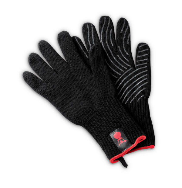 Grillhandschuh-Set aus Kevlar Schwarz, lang mit Silikonnoppen