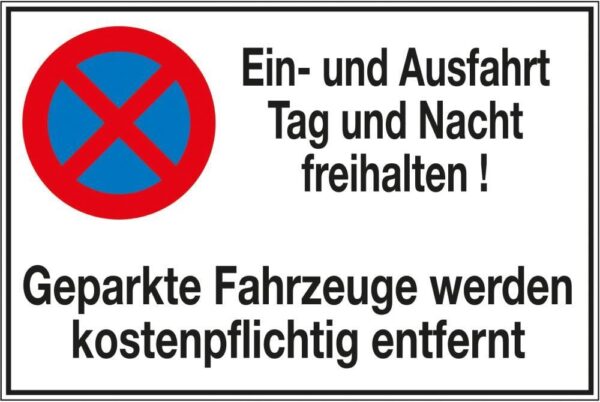 Symbol Ein- und AusfahrtAluminium geprägt