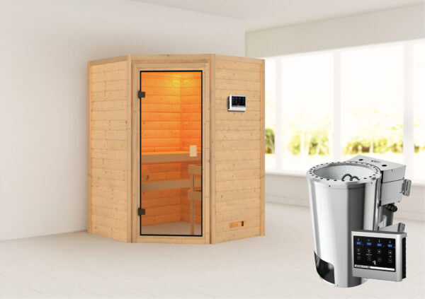 Sauna Antonia 145x145x187cm, Eckeinstieg