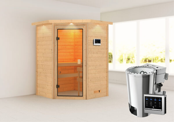 Sauna Antonia 145x145x187cm, Eckeinstieg