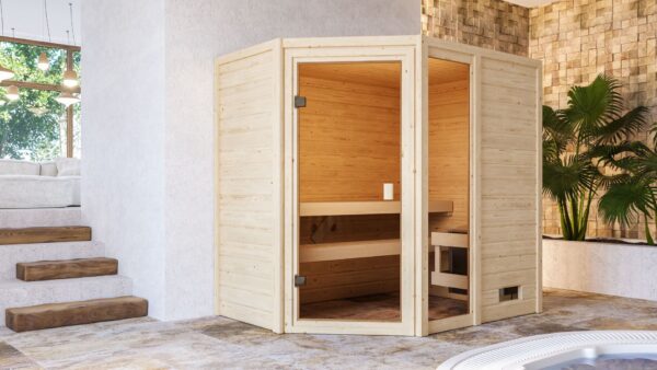 Sauna Jada 196x146x187cm, Eckeinstieg