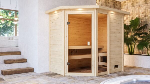 Sauna Jada 196x146x187cm, Eckeinstieg