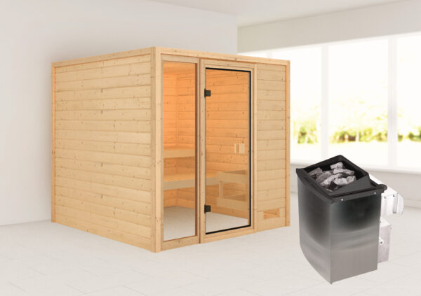 Sauna Jutta 196x196x187cm, Fronteinstieg