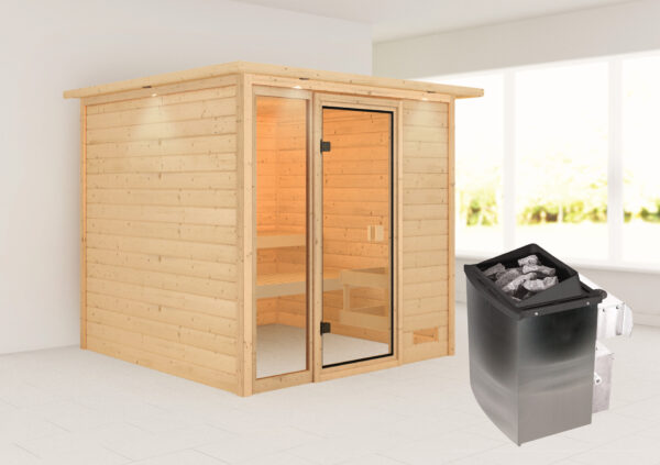 Sauna Jutta 196x196x187cm, Fronteinstieg