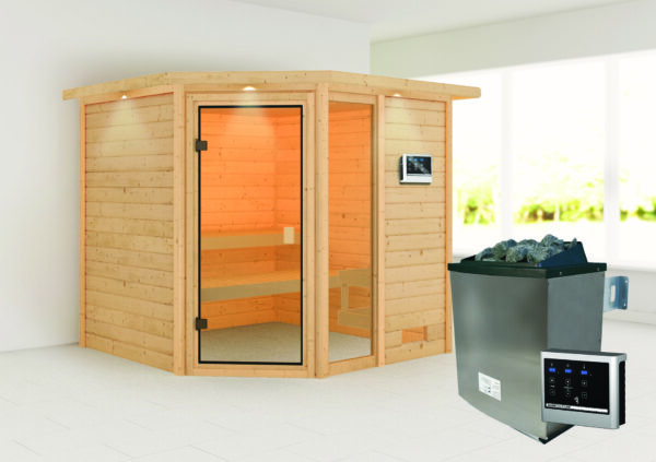 Sauna Tabea 196x196x187cm, Eckeinstieg