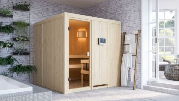 Sauna Oulu 196x196x198cm, Fronteinstieg