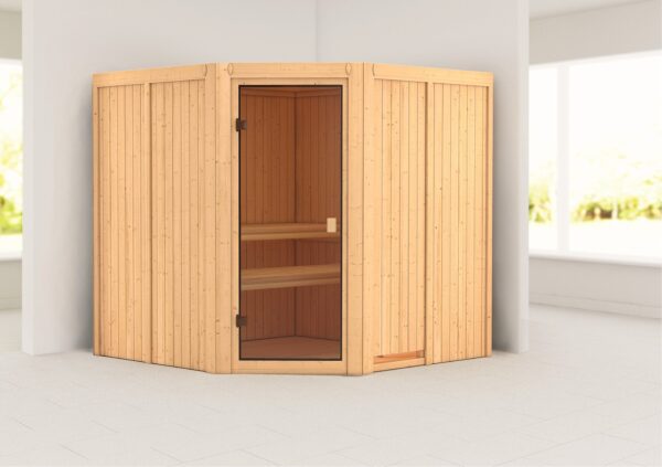 Sauna Kotka 196x196x198cm, Eckeinstieg