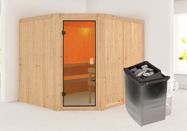 Sauna Horna 231x196x198cm, Eckeinstieg