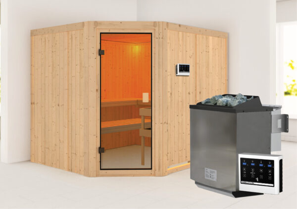 Sauna Horna 231x196x198cm, Eckeinstieg