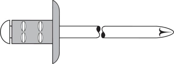 Mehrbereichs-Blindniet Alu/Stahl Großkopf 4x10mm GESIPA