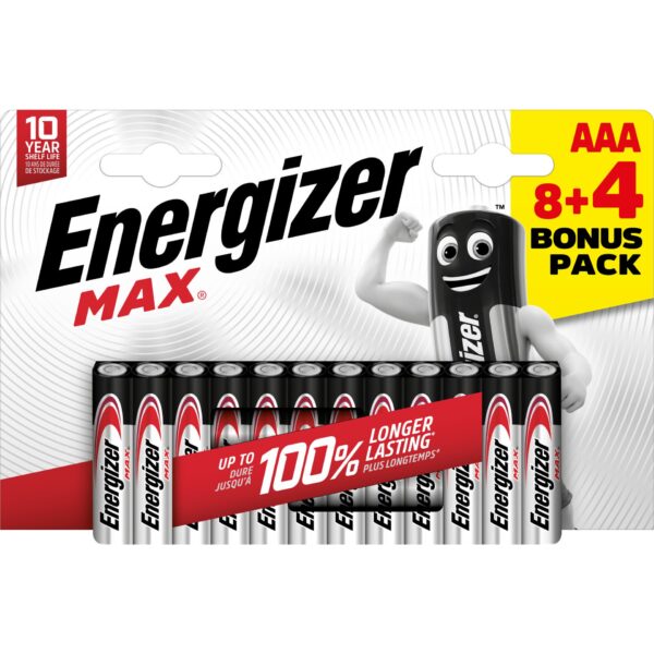 Alkaline Max AAA-Batterien, 12 Stück