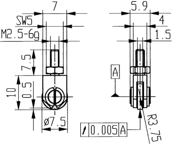 Messeinsatz Stahl Typ 22/ 7,5mm KÄFER