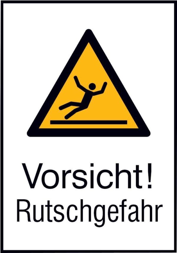 Warnschild Alu gepr Rutschgefahr 262x371